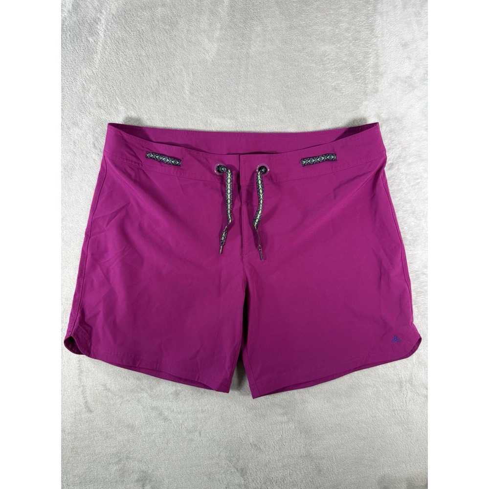 Prana Silvana Board Shorts Womens XL Purple Aztec Drawstring Swim Outdoors